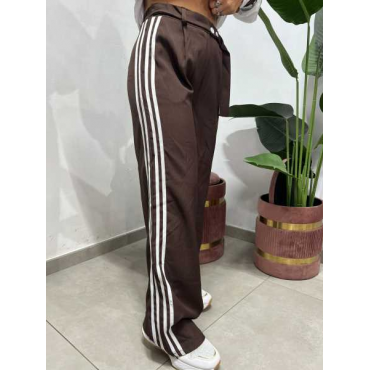 Pantalone Palazzo Sporty Chic Con Bottoni Regolabili