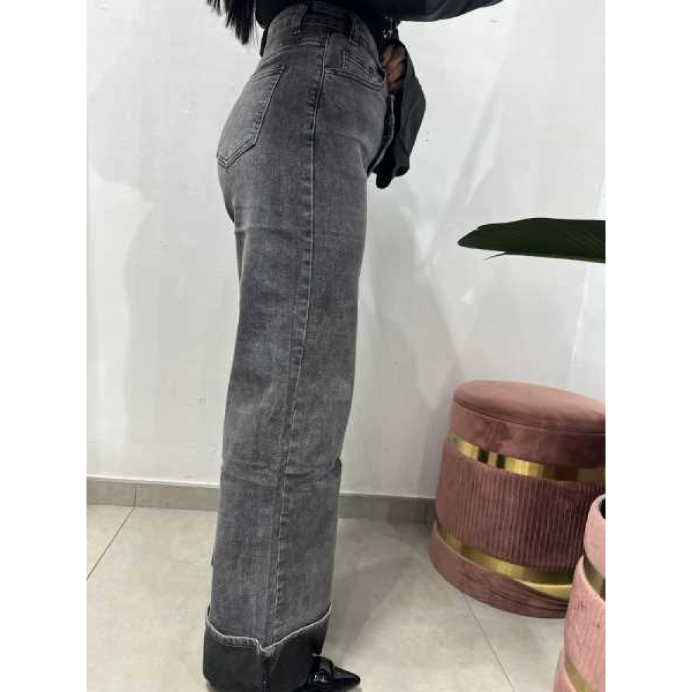 Jeans Asimmetrico Con Piegone Jeans Asimmetrico Con Piegone