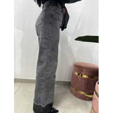 Jeans Asimmetrico Con Piegone Jeans Asimmetrico Con Piegone