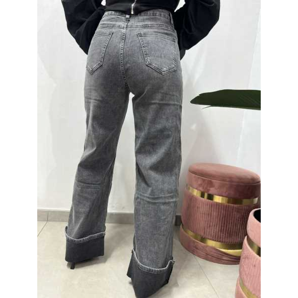 Jeans Asimmetrico Con Piegone Jeans Asimmetrico Con Piegone