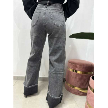 Jeans Asimmetrico Con Piegone Jeans Asimmetrico Con Piegone