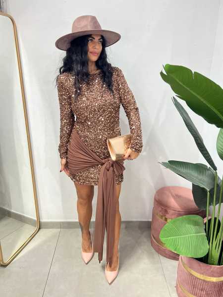 Dress Paillettes Con Fiocco