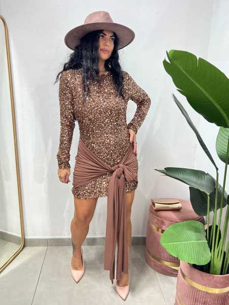 Dress Paillettes Con Fiocco