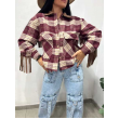 Giacca Crop Scozzese Con Frange 