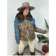 Giacca Jeans Con Inserti Animalier