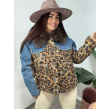Giacca Jeans Con Inserti Animalier