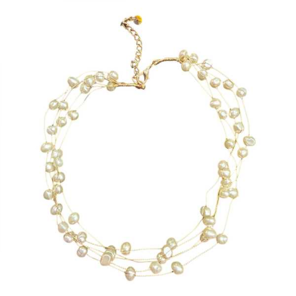 Collana Perle Legate Con Sottile Filo 