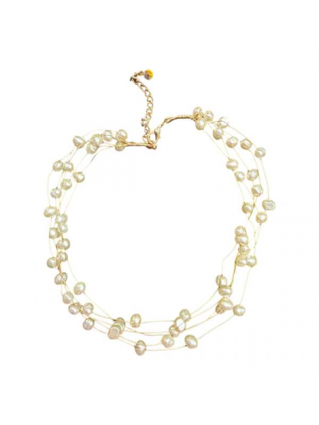 Collana Perle Legate Con Sottile Filo 