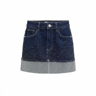 Gonna Jeans Mega Brillantinata