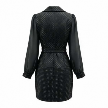 Abito A Portafoglio Glitter Con Maniche In Voile