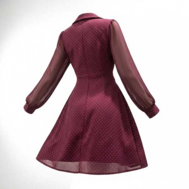 Abito A Portafoglio Glitter Con Maniche In Voile