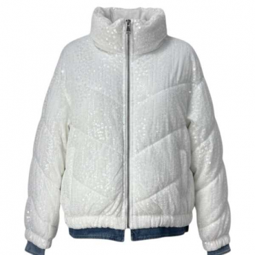 Piumino Crop Paillettes 