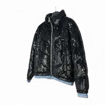 Piumino Crop Paillettes 