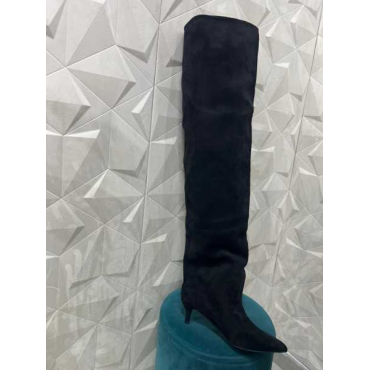Stivale Alto E Largo In Camoscio 