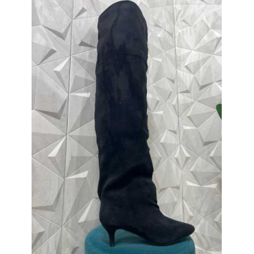 Stivale Alto E Largo In Camoscio 