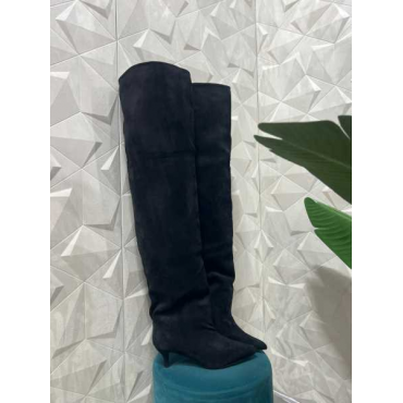 Stivale Alto E Largo In Camoscio 