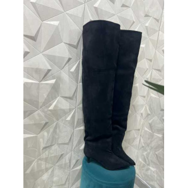 Stivale Alto E Largo In Camoscio 