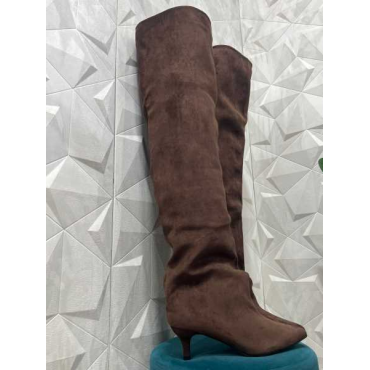 Stivale Alto E Largo In Camoscio 