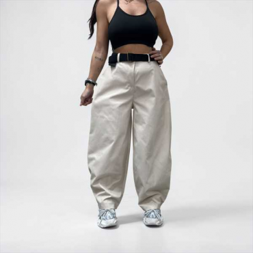 Pantalone Ballon Con Cintura