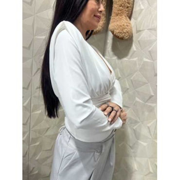 Maglia Elegante Con Scollo A V E Spalline Strutturate