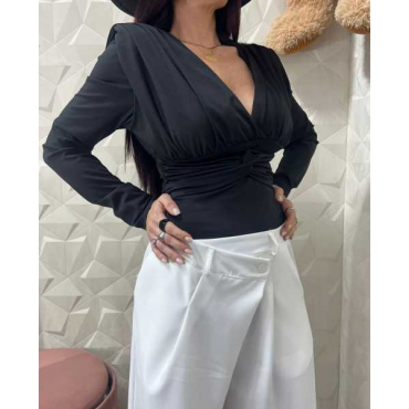 Maglia Elegante Con Scollo A V E Spalline Strutturate