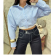 Camicia Cropped A Righe