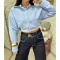Camicia Cropped A Righe