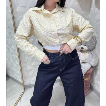 Camicia Cropped A Righe