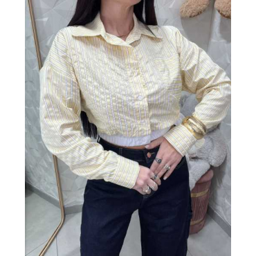 Camicia Cropped A Righe