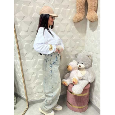 Jeans Wide Leg Acid Wash