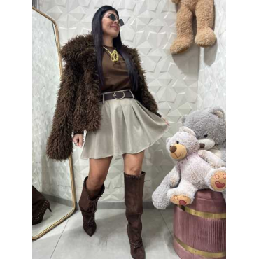 Minigonna Svasata Con Dettaglio Pieghe