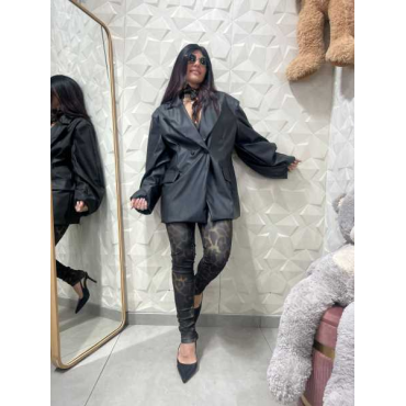 Blazer Oversize In Eco-Pelle