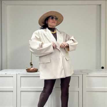 Blazer Oversize In Eco-Pelle