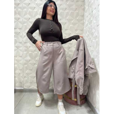 Coordinato Urban Suit: Giacca Crop Con Cintura E Pantaloni Wide-