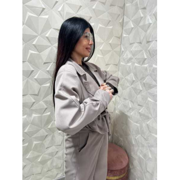 Coordinato Urban Suit: Giacca Crop Con Cintura E Pantaloni Wide-