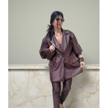 Blazer Oversize In Eco-Pelle