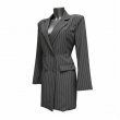 Blazer Dress Gessato Con Cintura Regolabile