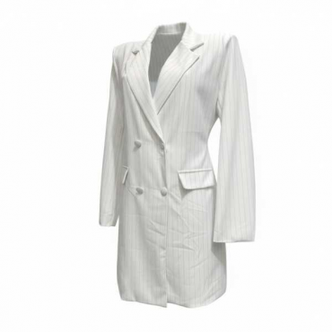 Blazer Dress Gessato Con Cintura Regolabile