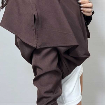 Trench Corto Modello Mantella Con Maxi Revers