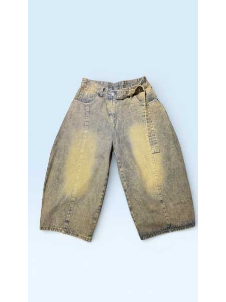 Jeans Denim Sabbiato  Al Polpaccio