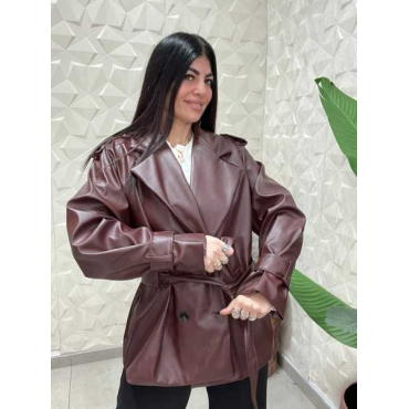 Giacca Trench In Similpelle