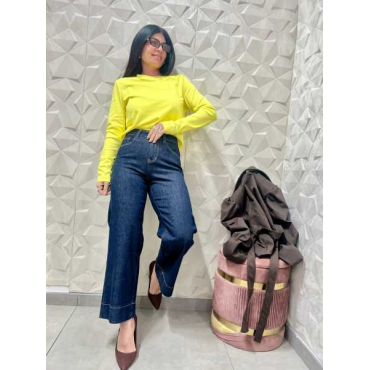 Jeans Wide Leg Cropped 