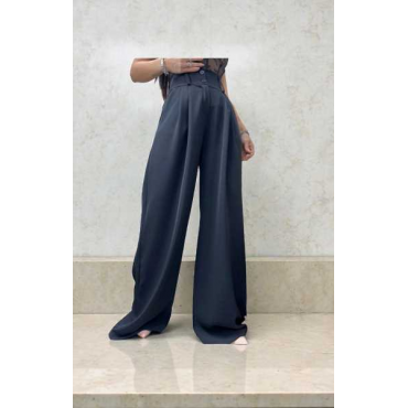 Pantalone Wide Leg A Vita Alta