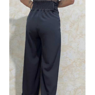 Pantalone Wide Leg A Vita Alta