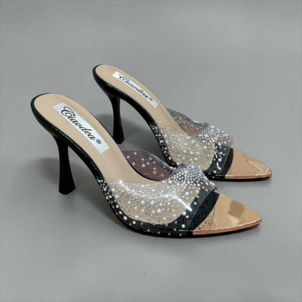 Sandalo Fascia Trasparente  Tacco 7 Cm