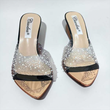 Sandalo Fascia Trasparente  Tacco 7 Cm