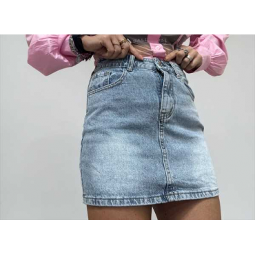 Gonna Di Jeans Distressed Con Dettagli Sparkle E Pink