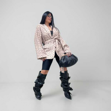 Giacca Pois Con Cintura