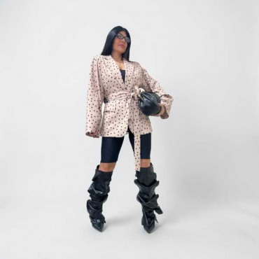 Giacca Pois Con Cintura