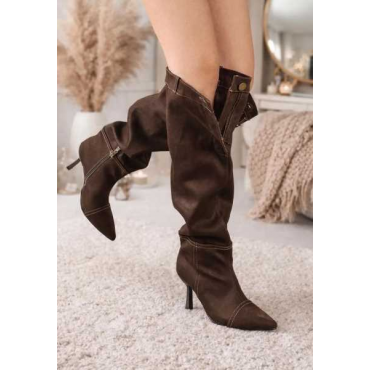 Stivale Jeans Con Tacco  8 Cm